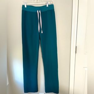 FIGS WOMENS CARIBBEAN BLUE LIVINGSTON BASIC SCRUB PANTS -XS TALL